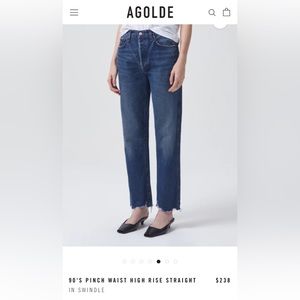 Agolde 90'S PINCH WAIST HIGH RISE STRAIGHT in Swindle wash